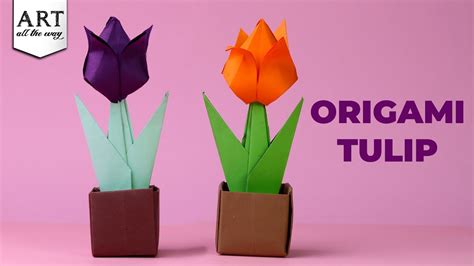 Easy Origami Tulip Tutorial | Origami Tulip | Origami Flower | Origami