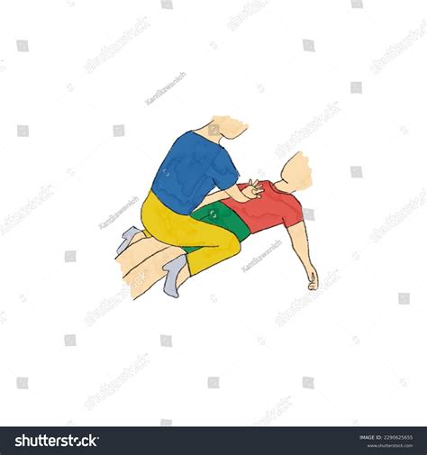 Cpr Cardio Pulmonary Resuscitation Abdominal Thrust Stock Illustration