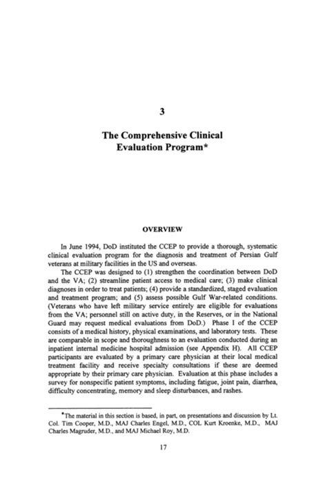 3 The Comprehensive Clinical Evaluation Program Adequacy Of The