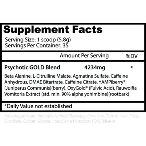 Предтренировочный комплекс Insane Labz Psychotic Gold 220 грамм ...