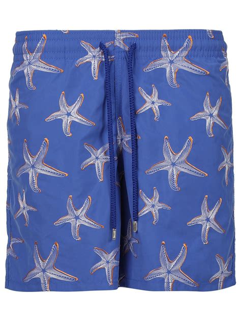 Vilebrequin Mistral Starfish Print Swim Trunks Blue Editorialist