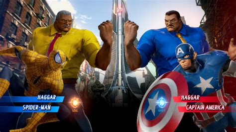 Haggar Spiderman V S Haggar Captain America Very Hard Ai Marvel Vs