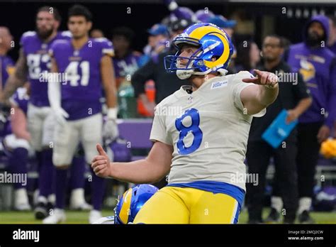 Los Angeles Rams Kicker Matt Gay Watches His Field Goal In An Nfl Football Game Against The
