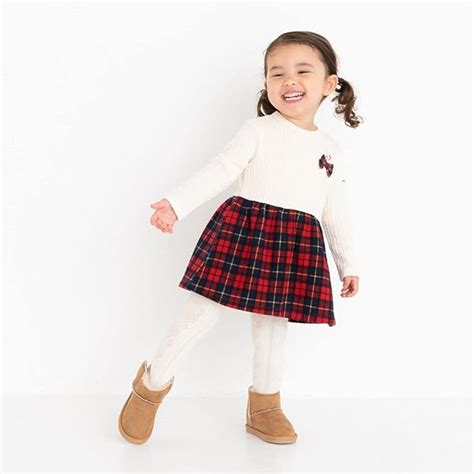 MIKI HOUSE Hot Biscuits Long Sleeve Dress Ivory MikiHouse Australia