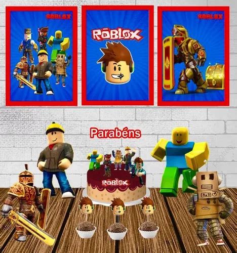 Decoração Roblox Kit Festa Só Um Bolinho Parcelamento sem juros