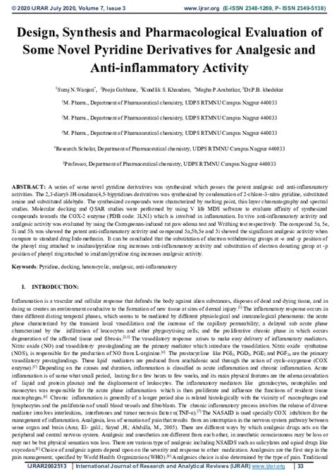 Pdf Design Synthesis And Pharmacological Evaluation Of Some Novel