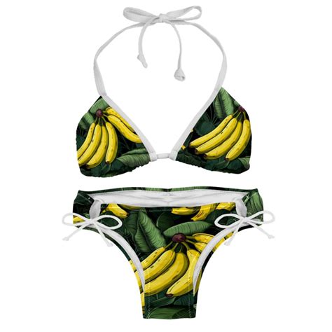Banana Detachable Sponge Adjustable Strap Bikini Set Two Pack Great For All Scenes One Piece