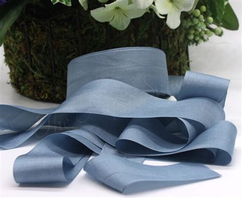 Dusty Blue Silk Ribbon 125 Wide Etsy