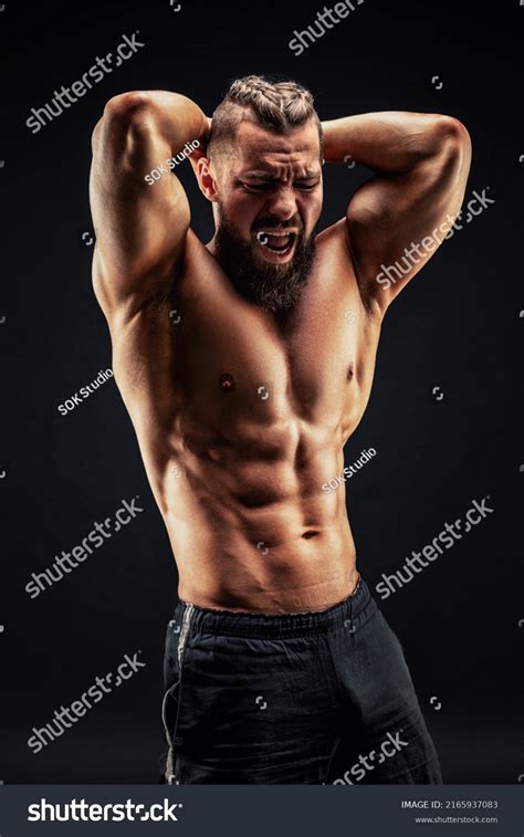 Naked Strong Man Showing His Abs Stock Photo 2165937083 Shutterstock