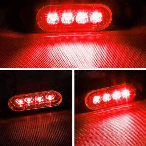 2led Side Marker Amber Red Lights Clearance Light Truck Trailer Rv Waterproof Ebay