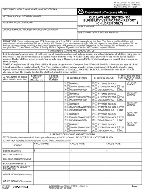 Va Form P Old Law And Section Eligibility Verification