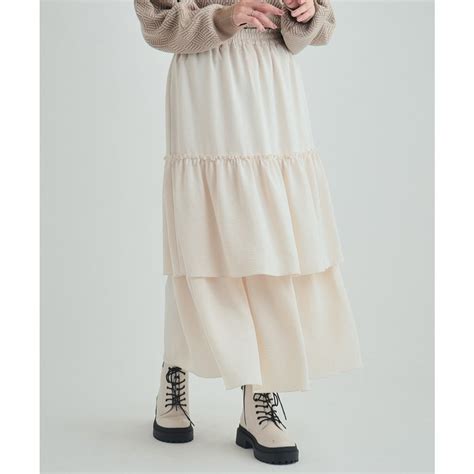 キューティーブロンド Cutie Blonde 一枚で華やかに ティアードスカート オフホワイト ファッション通販 MAGASEEK マガシーク