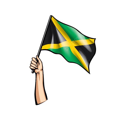 Jamaica Flag Vector Hd Images Jamaica Flag And Hand On White