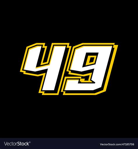Sport Racing Number Template 49 Royalty Free Vector Image