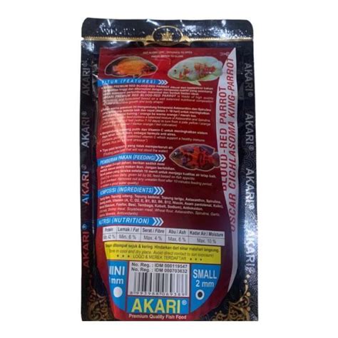 Jual Pelet Akari Premium Red Blood Red Parrot Gr Mm Floating