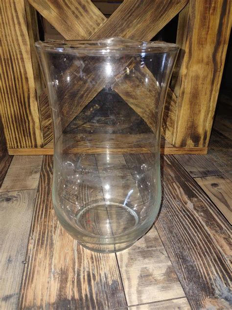 Large Wavy Crystal Clear Vintage Glass Vase Etsy