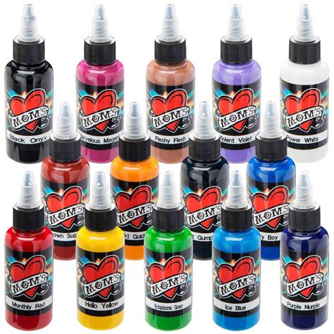 Millennium Mom's Tattoo Ink - Variety Pack 14 Primary Colored Set #1