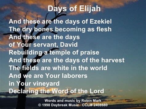 Days Of Elijah lyrics