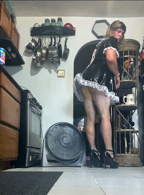 Sissy Maid Does Her Chores In Pvc French Maid Dress For Her Pimp Shemale Porn XHamster