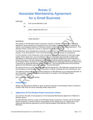 Fillable Online Annex C Associate Membership Agreement With Full