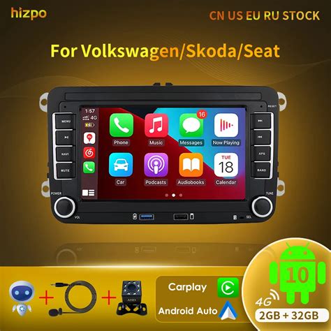 Hizpo Car Radio Android for VW Polo 5 Golf Plus Passat B6 CC Jetta GLI ...