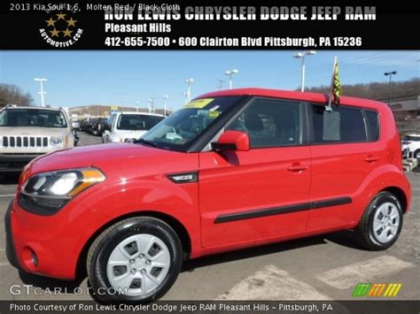 Molten Red 2013 Kia Soul 16 Black Cloth Interior