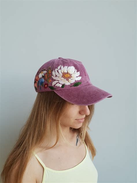 Baseball Hat Embroidered Hat Hand Embroidery Hand - Etsy