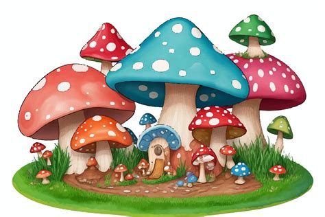 Cartoon Mushrooms Vector Set Graphic by Ariyan Store · Creative Fabrica
