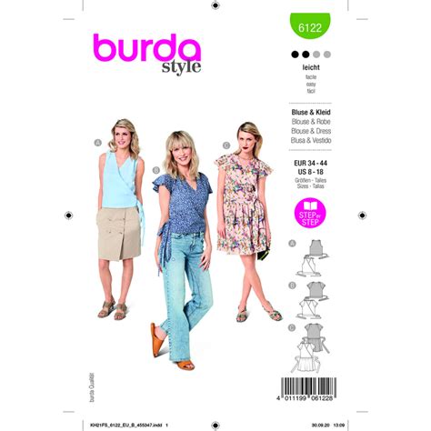 Patron Burda Robe Avec Jupe Rapport E Et Blouses Crois Es