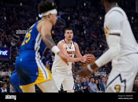Denver Nuggets Center Nikola Jokic Center Looks For An Open Teammate