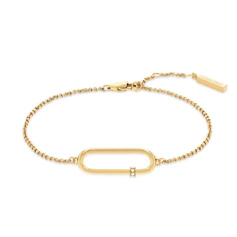 Pulsera Calvin Klein Elongated Oval Acero Inoxidable Ba O Oro Y