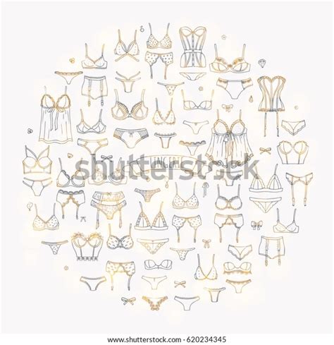 Hand Drawn Doodle Lingerie Icon Set Stock Vector Royalty Free Shutterstock