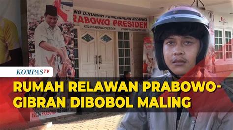 Rumah Relawan Pemenangan Prabowo Gibran Dibobol Maling Satu Tv Digasak