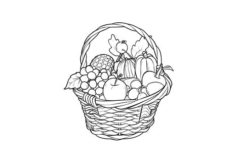 Fruits Basket Coloring Page for Adults Graphic by Forhadx5 · Creative ...