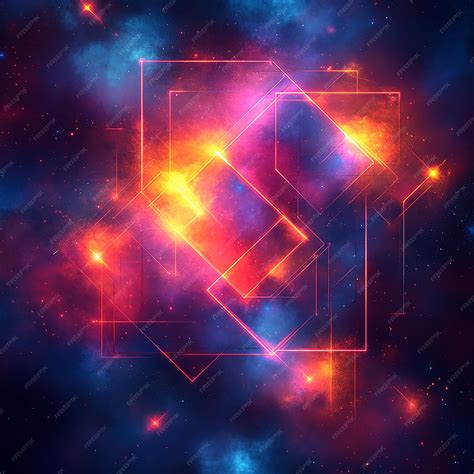 Vibrant Cosmic Geometries Radiant Abstract AI Generated Backgrounds