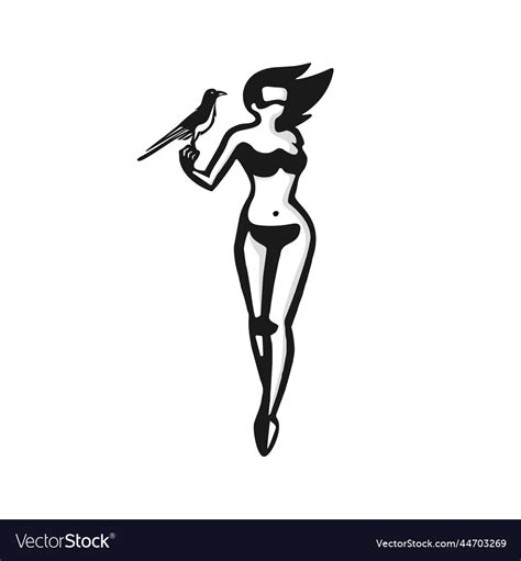 Virtual Realty Bikini Women Logo Royalty Free Vector Image