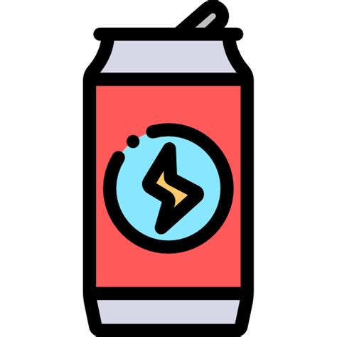 Energy Drink Detailed Rounded Lineal Color Icon