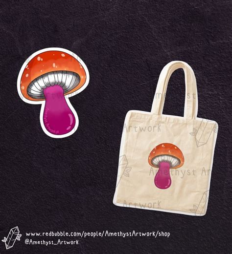 Lesbian Pride Mushroom Design