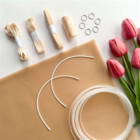 Nude CORSET Sewing KIT Materials Bustier Mesh Fabric Underwires Underbust Undergarment Diy