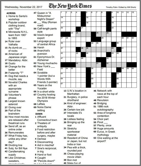 La Times Crossword Printable Pdf - Customize and Print