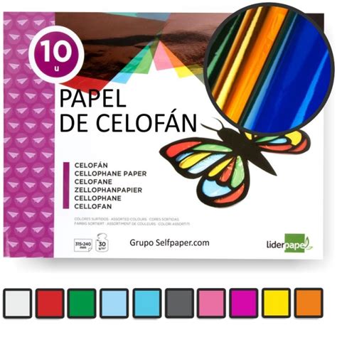 Block Hojas De Papel Celof N Colores Transparentes