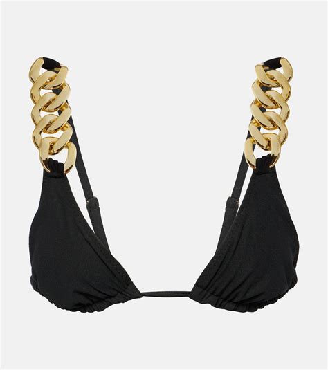 Embellished Triangle Bikini Top In Black Same Mytheresa
