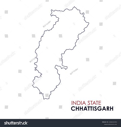 Chhattisgarh India Vector Map High Detailed Stock Vector Royalty Free