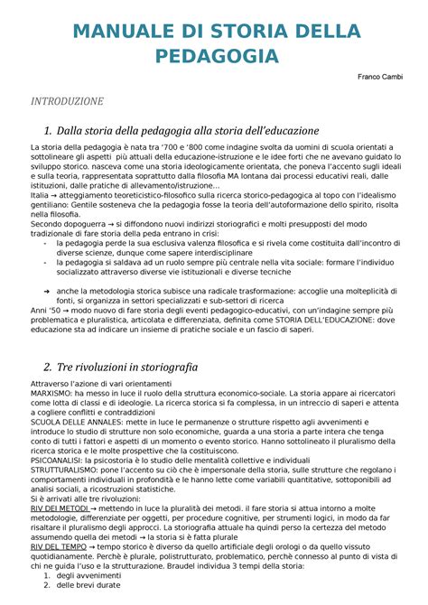 Manuale Di Storia Della Pedagogia Franco Cambi Manuale Di Storia