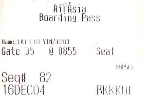 Automated Printed Boarding Pass Airasia Museum