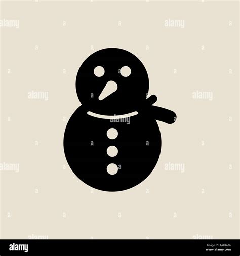 Snowman Icon Simple Flat Style Christmas Symbol Stock Vector Image