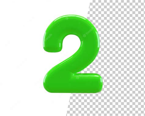 Premium PSD | Two number 2 text 3d render