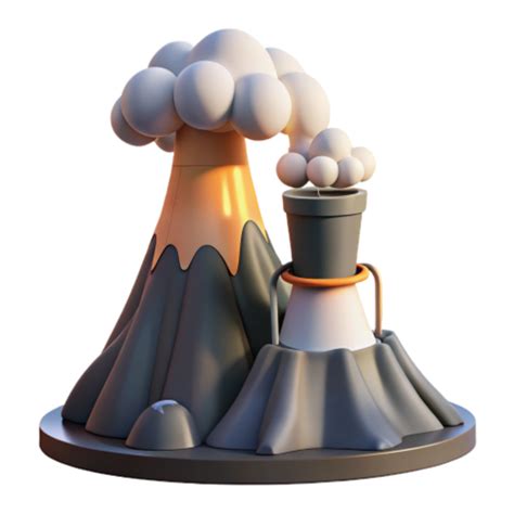 magnificent traditional Volcano and Factory A 3D Model of Environmental