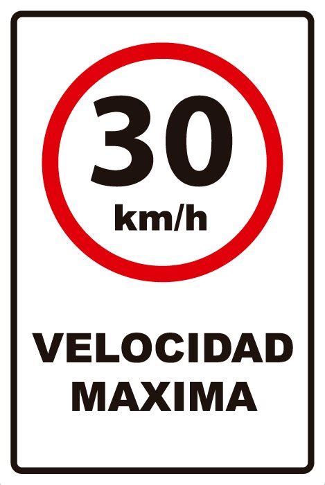 Señalética De Tránsito Velocidad Máxima 30km Signshop