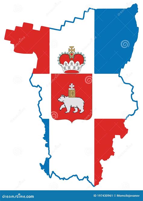 flag map  perm krai stock vector illustration  leningrad